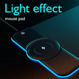 Comfortable Natural Rubber Multifunction Wireless Charging Gaming LED Rgb Mouse Pad