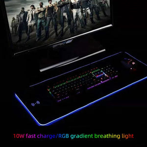 Comfortable Natural Rubber Multifunction Wireless Charging Gaming LED Rgb Mouse Pad